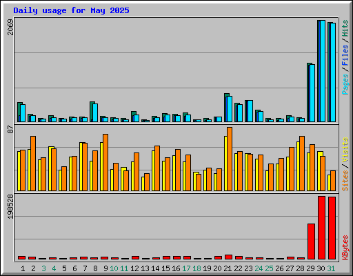 Daily usage for May 2025