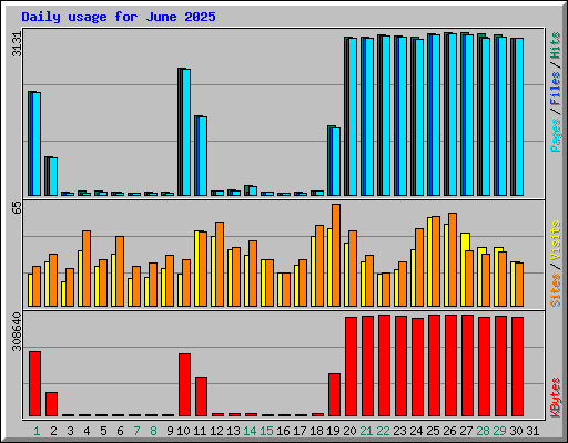 Daily usage for June 2025