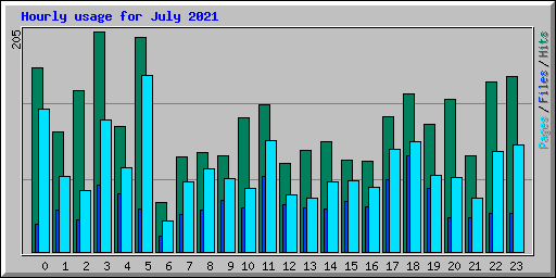Hourly usage for July 2021