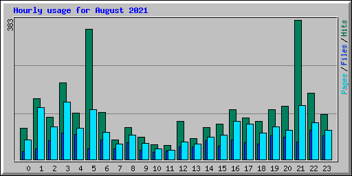 Hourly usage for August 2021