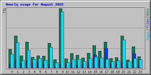 Hourly usage for August 2022