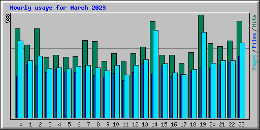 Hourly usage for March 2023