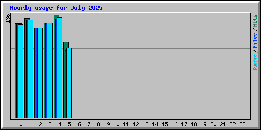 Hourly usage for July 2025