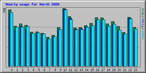 Hourly usage for March 2026